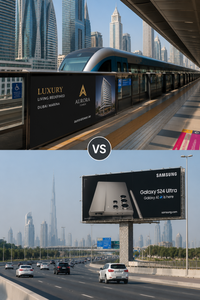 Metro Advertising vs Billboard Advertising Dubai