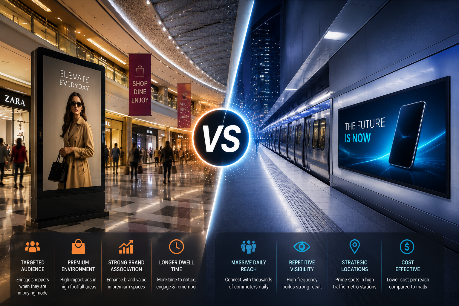 Mall Advertising vs Metro Advertising