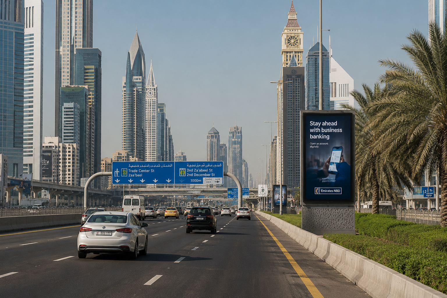 Advertising on Sheikh Zayed Road Dubai